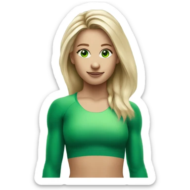 gymnast blonde green eyes sticker