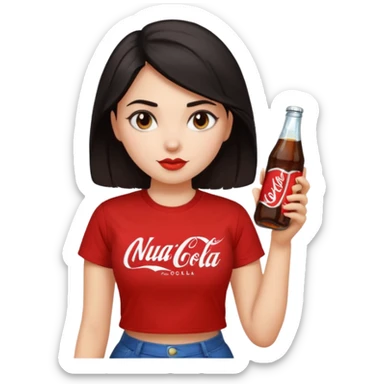 Nuka Cola Girl dark hair sticker