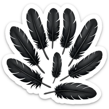 bundle of black feathers sticker