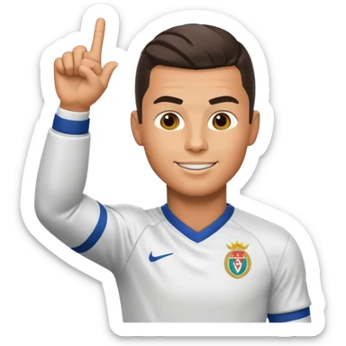 Cristiano Ronaldo emoji celebrating a goal, victory gesture, football uniform sticker
