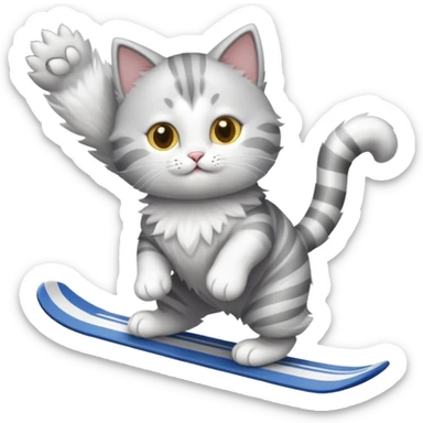 A cat that does slalom in Norway sticker