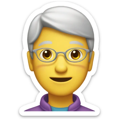 circle yellow emoji of a gran sticker