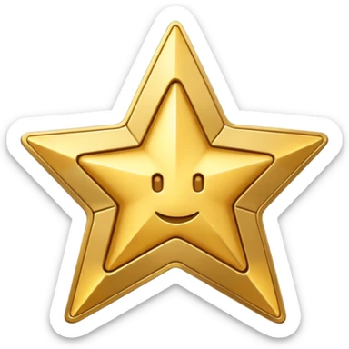 A cute 3D Stylized icon of Star Ticket for game sticker
