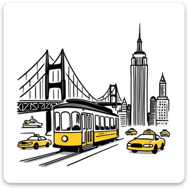 city landscape of San Francisco mixed in with new york  sticker