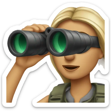 Woman with 
binoculars sticker