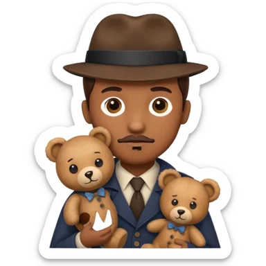 Detective with teddy bear toy  sticker