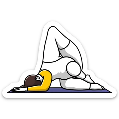 person doing downward dog yoga pose sticker