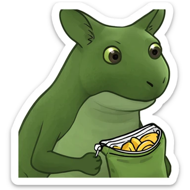 Pit I’ll standing upright with a full kangaroo pouch  sticker