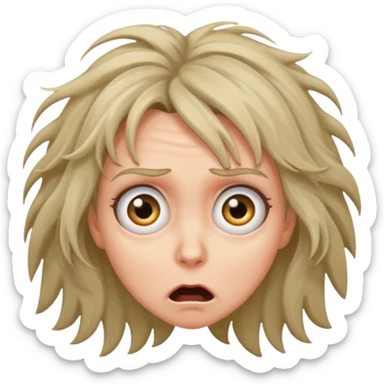 A realistic waist-length portrait of a terrified woman sticker