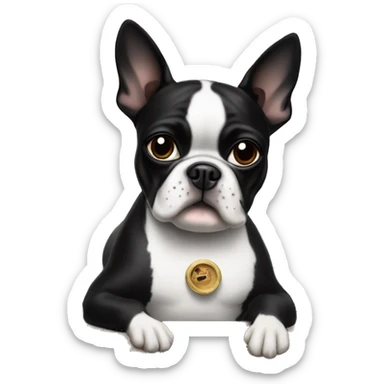 Boston terrier on a cruise ship sticker