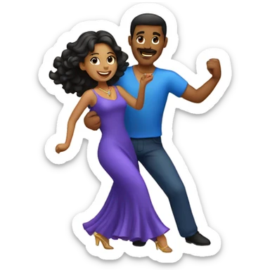 couple dancing salsa sticker