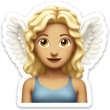 blonde girl with horns and angel halo sticker