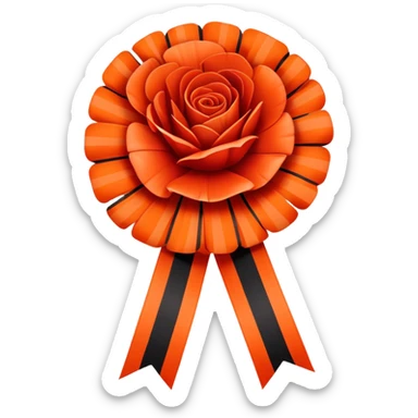 St. George ribbon and red carnation, symbol of Victory Day May 9 sticker