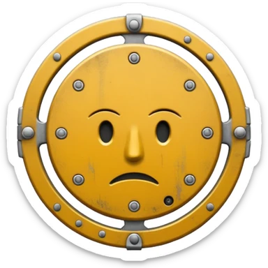 fais moi un boucliert gris avec un ? sticker