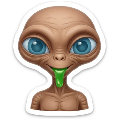 E.T. The Extra-Terrestrial from the movie puking green liquid sticker