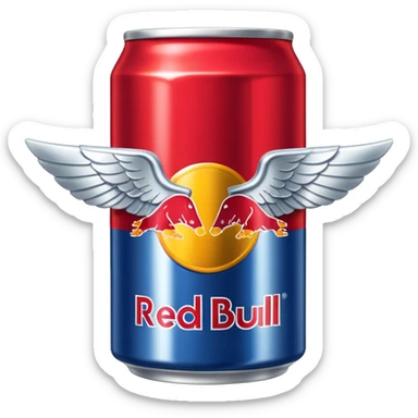 a red bull can that says a cool girlfriend gives you wings sticker