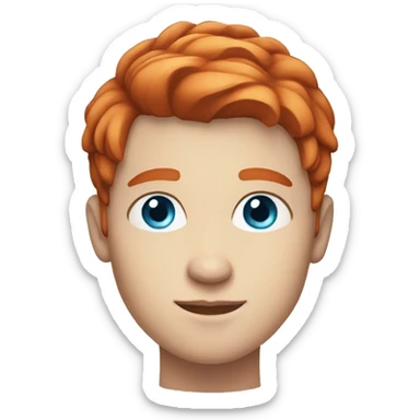young guy with blue eyes and Redhead straight hair sticker
