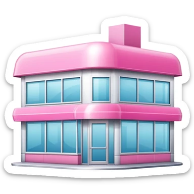 partly pink stylish beauty salon building sticker