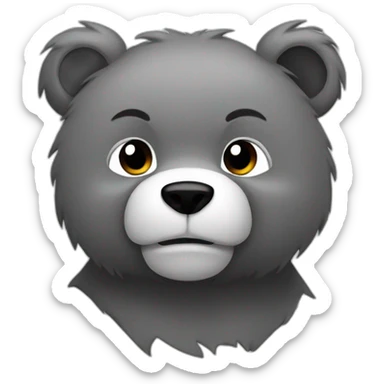 furr grey kung fu bear sticker