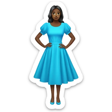 Neon blue dress with sleeves sticker