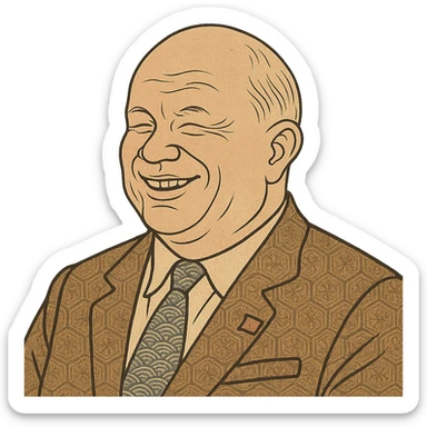 ukiyo-e style portrait of Nikita Khrushchev smiling sticker