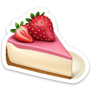 slice of strawberry cheesecake sticker