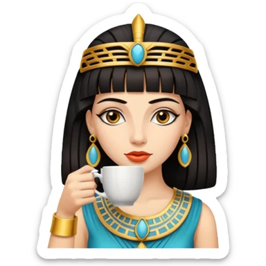cleopatra drink coffee sticker