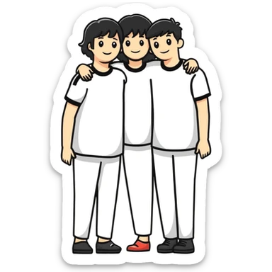 Proud parents with their arms around each other sticker
