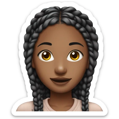 Realistic girl with box braids  sticker