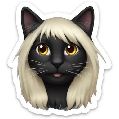 A black cat wirh long hair sticker