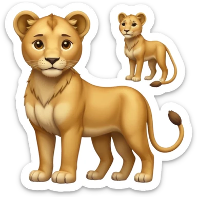 in lion family, only mother., full body, single tail sticker