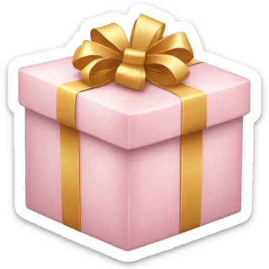 pale pink present box with a bow sticker