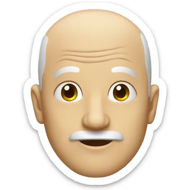weird  bald old man sticker