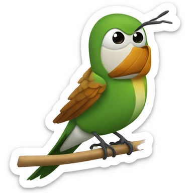 emoji de un colibrí bostezando  sticker
