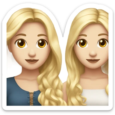 3 best friend 2 with blonde hair white skin and one brunette hair white skin sticker
