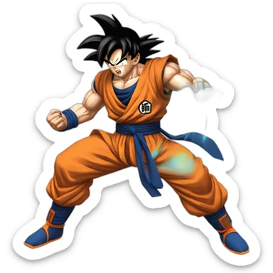 Goku using kamehameha sticker