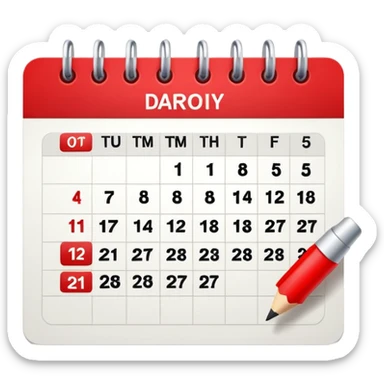 calendar with one highlighted date sticker