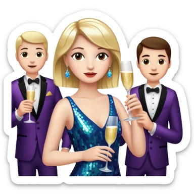 dancer at party with others sticker