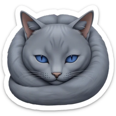 Russian blue cat sleeping  sticker