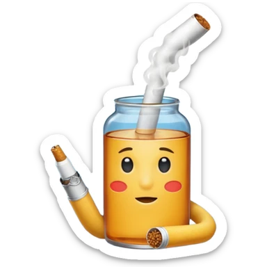 water smoking a cigarette sticker