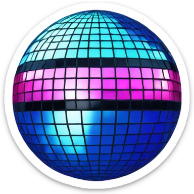Pink and blue disco ball sticker