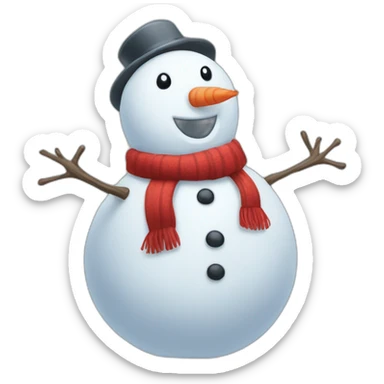 A snowman who’s trying to hug you sticker