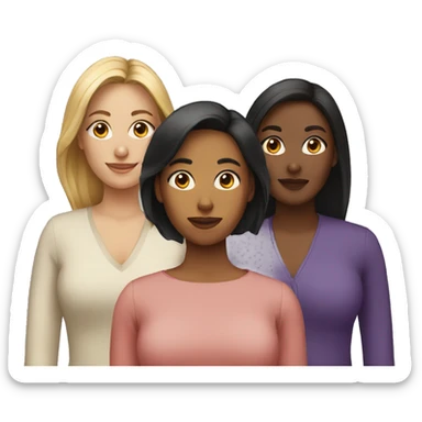 three diverse women sticker