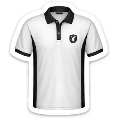 White polo tshirt with vertical black strips sticker
