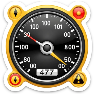 Emoji-style illustration of Speed harmonisation and hazard warning system, flat vector look, bold outlines, minimal details, no background. sticker