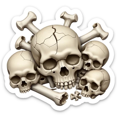 pile of bones sticker