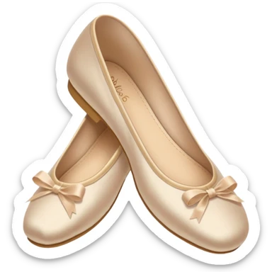 Beige realistic silk ballerina shoes sticker