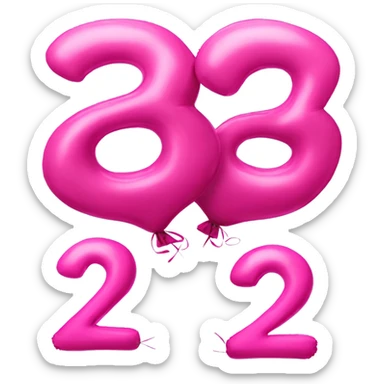 Four Pink balloons that spell 2025 sticker