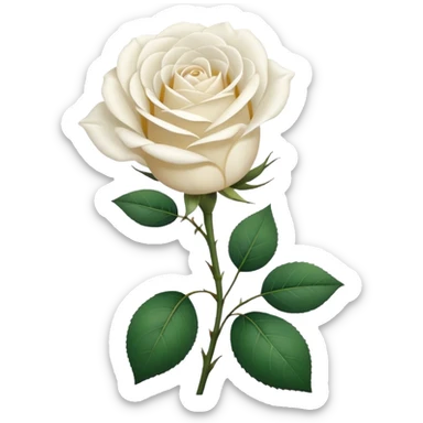 Beyaz gül sticker