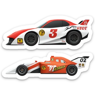 stock racing racecar side view sticker